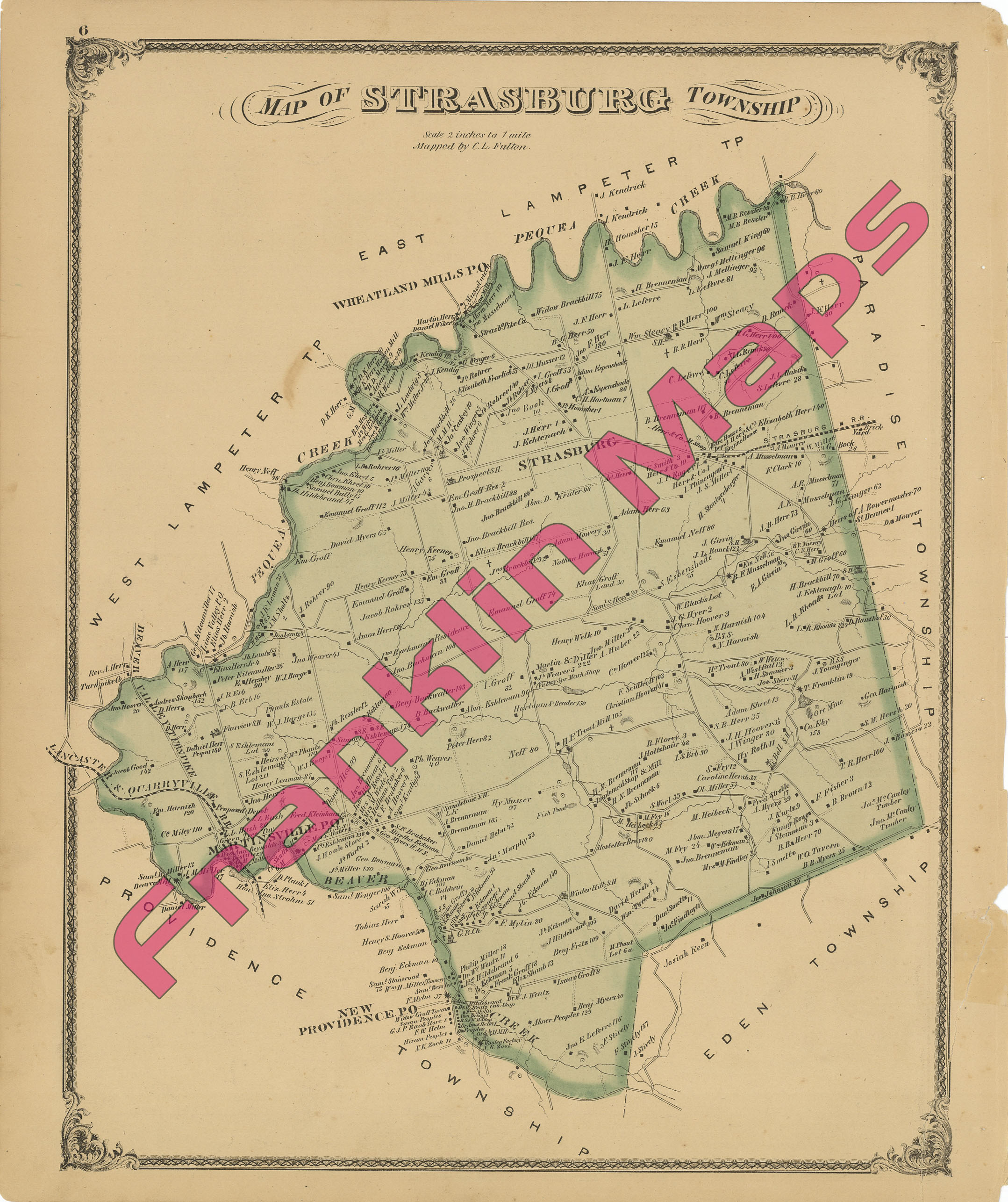 Andy's Antique Maps 1875 Lancaster County